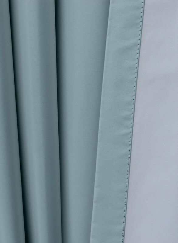 Black Kee 100% Blackout Satin Curtains with Grommets, W78 x L106-inch, 2 Pieces, Cadet Blue