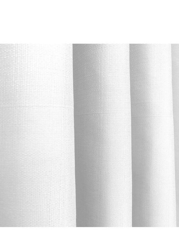 Black Kee 100% Blackout Elegant Textured Jacquard Curtains, W55 x L95-inch, 2 Pieces, White