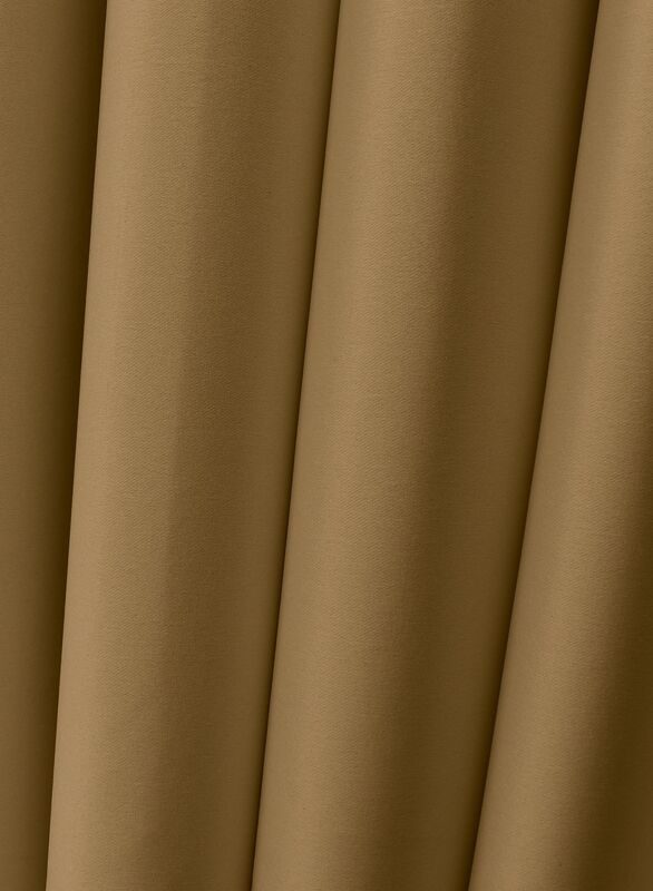 Black Kee 100% Blackout Satin Curtains with Grommets, W78 x L106-inch, 2 Pieces, Teak