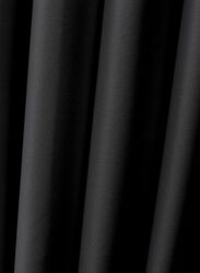 Black Kee 100% Blackout Satin Curtains with Grommets, W52 x L108-inch, 2 Pieces, Black