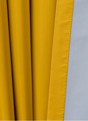 Black Kee 100% Blackout Satin Curtains with Grommets, W52 x L108-inch, 2 Pieces, Yellow