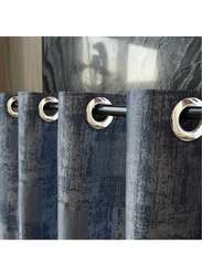 Black Kee 100% Blackout Jacquard Curtains, W55 x L102-inch, 2 Pieces, Cyan