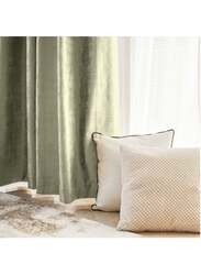 Black Kee 100% Blackout Luxury Velvet Grommet Curtains, W55 x L95-inch, 2 Pieces, Cannoli Cream