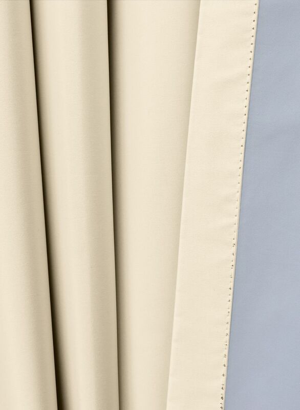 Black Kee 100% Blackout Satin Curtains with Grommets, W106 x L118-inch, 2 Pieces, Ivory