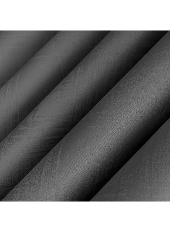 Black Kee 100% Blackout Stylish Jacquard Curtains, W118 x L106-inch, 2 Pieces, Dark Grey