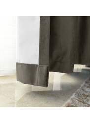Black Kee 100% Blackout Velvet Curtains, W98 x L106-inch, 2 Pieces, Dark Grey