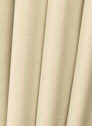 Black Kee 100% Blackout Satin Curtains with Grommets, W118 x L106-inch, 2 Pieces, Antique White