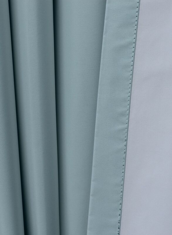 Black Kee 100% Blackout Satin Curtains with Grommets, W59 x L106-inch, 2 Pieces, Cadet Blue