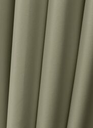 Black Kee 100% Blackout Satin Curtains with Grommets, W118 x L106-inch, 2 Pieces, Greige