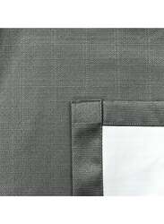 Black Kee 100% Blackout Elegant Textured Jacquard Curtains, W55 x L95-inch, 2 Pieces, Dark Grey