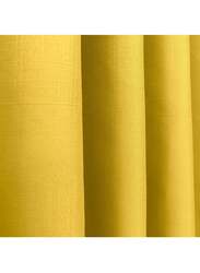 Black Kee 100% Blackout Elegant Textured Jacquard Curtains, W55 x L95-inch, 2 Pieces, Yellow