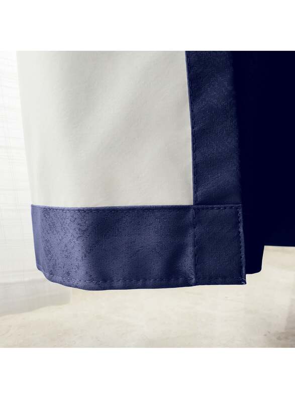 Black Kee 100% Blackout Stylish Jacquard Curtains, W70 x L106-inch, 2 Pieces, Dark Blue