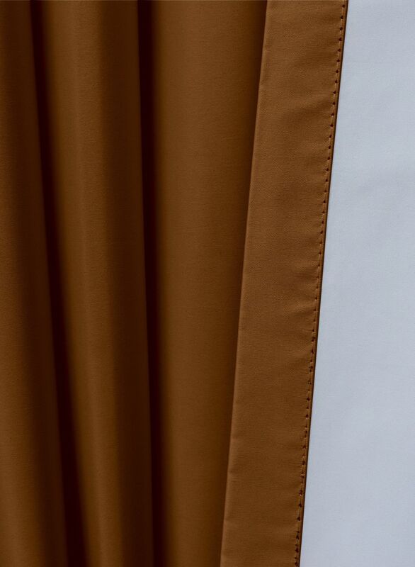 Black Kee 100% Blackout Satin Curtains with Grommets, W52 x L108-inch, 2 Pieces, Walnut Brown