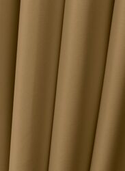 Black Kee 100% Blackout Satin Curtains with Grommets, W106 x L118-inch, 2 Pieces, Teak