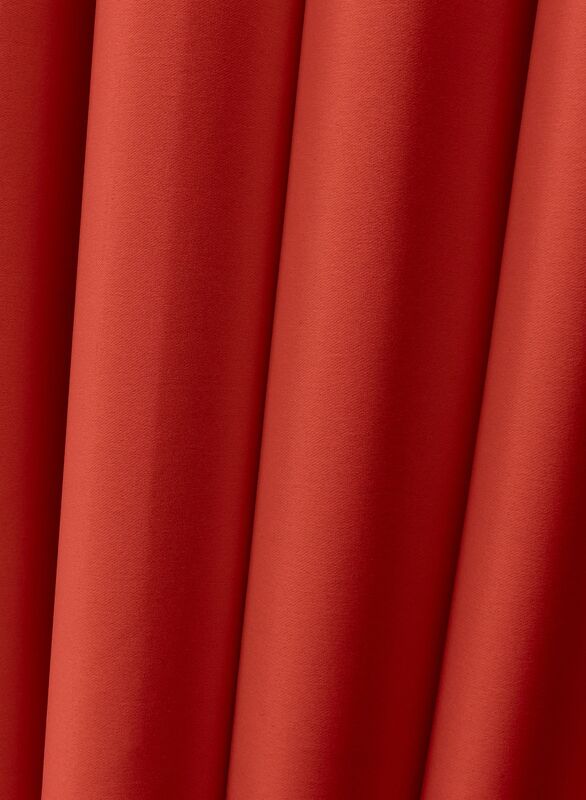 Black Kee 100% Blackout Satin Curtains with Grommets, W52 x L108-inch, 2 Pieces, Rosso Corsa