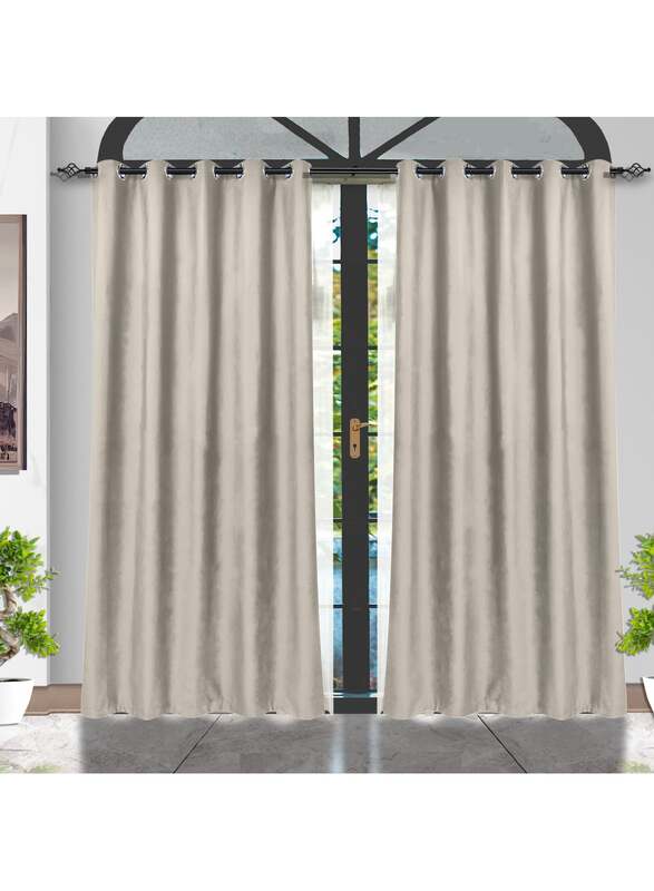 Black Kee 100% Blackout Velvet Curtains, W118 x L106-inch, 2 Pieces, Silver