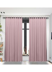Black Kee 100% Blackout Satin Curtains with Grommets, W118 x L106-inch, 2 Pieces, Pink