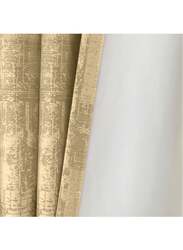 Black Kee 100% Blackout Jacquard Curtains, W59 x L106-inch, 2 Pieces, Light Cappuccino