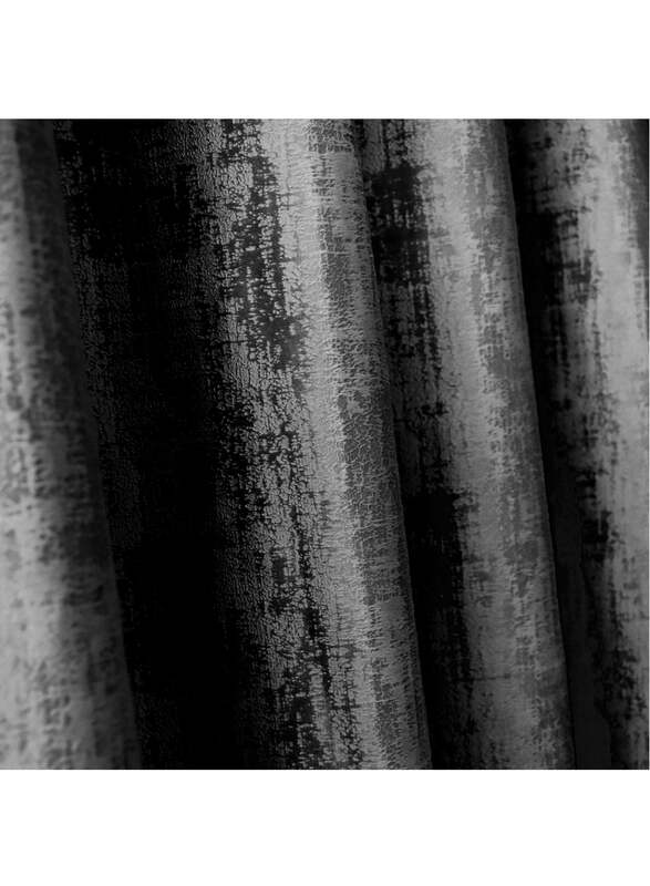 Black Kee 100% Blackout Luxury Velvet Grommet Curtains, W118 x L106-inch, 2 Pieces, Black