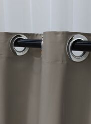 Black Kee 100% Blackout Satin Curtains with Grommets, W70 x L106-inch, 2 Pieces, Sidewalk Grey