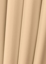 Black Kee 100% Blackout Satin Curtains with Grommets, W70 x L106-inch, 2 Pieces, Light Beige