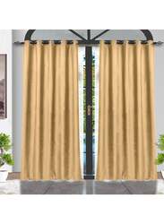 Black Kee 100% Blackout Velvet Curtains, W78 x L106-inch, 2 Pieces, Light Brown