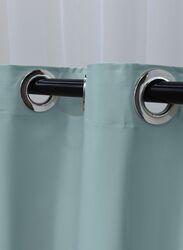 Black Kee 100% Blackout Satin Curtains with Grommets, W59 x L106-inch, 2 Pieces, Cadet Blue