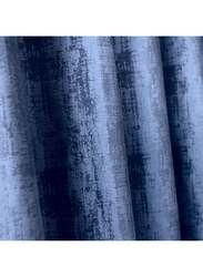 Black Kee 100% Blackout Luxury Velvet Grommet Curtains, W118 x L106-inch, 2 Pieces, Dark Blue