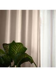 Black Kee 100% Blackout Elegant Textured Jacquard Curtains, W55 x L95-inch, 2 Pieces, Skechers Beige