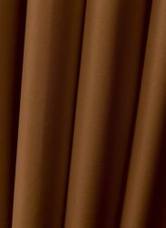 Black Kee 100% Blackout Satin Curtains with Grommets, W52 x L95-inch, 2 Pieces, Walnut Brown