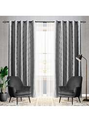 Black Kee 100% Blackout Luxury Velvet Grommet Curtains, W52 x L95-inch, 2 Pieces, Dark Grey