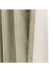 Black Kee 100% Blackout Velvet Curtains, W106 x L118-inch, 2 Pieces, Bleached Sand