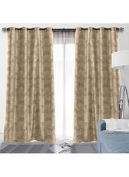 Black Kee 100% Blackout Jacquard Curtains, W70 x L106-inch, 2 Pieces, Brown