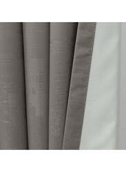 Black Kee 100% Blackout Textured Jacquard Curtains, W55 x L95-inch, 2 Pieces, Grey