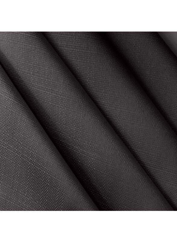 Black Kee 100% Blackout Elegant Textured Jacquard Curtains, W55 x L95-inch, 2 Pieces, Black