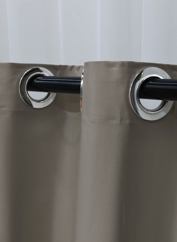 Black Kee 100% Blackout Satin Curtains with Grommets, W118 x L106-inch, 2 Pieces, Sidewalk Grey