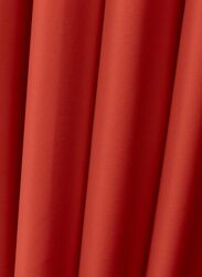 Black Kee 100% Blackout Satin Curtains with Grommets, W118 x L106-inch, 2 Pieces, Rosso Corsa