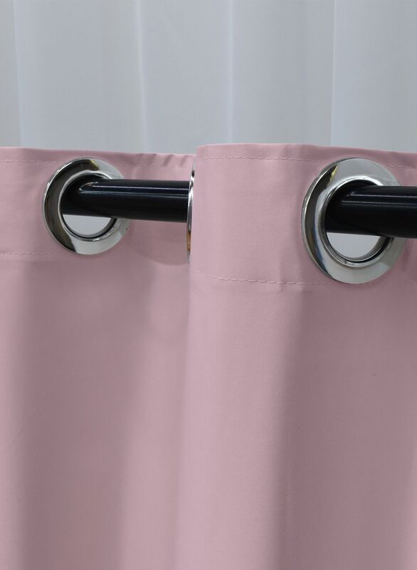 Black Kee 100% Blackout Satin Curtains with Grommets, W70 x L106-inch, 2 Pieces, Pink