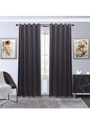 Black Kee 100% Blackout Textured Jacquard Curtains, W78 x L106-inch, 2 Pieces, Dark Grey