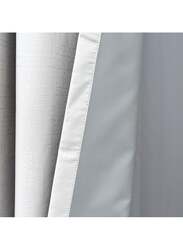 Black Kee 100% Blackout Jacquard Curtains, W98 x L106-inch, 2 Pieces, White