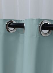 Black Kee 100% Blackout Satin Curtains with Grommets, W98 x L106-inch, 2 Pieces, Cadet Blue