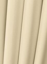 Black Kee 100% Blackout Satin Curtains with Grommets, W52 x L108-inch, 2 Pieces, Antique White