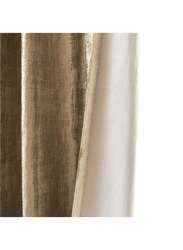 Black Kee 100% Blackout Luxury Velvet Grommet Curtains, W55 x L102-inch, 2 Pieces, Cappuccino