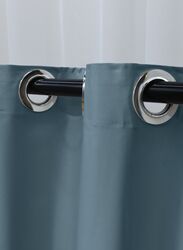 Black Kee 100% Blackout Satin Curtains with Grommets, W59 x L106-inch, 2 Pieces, Teal