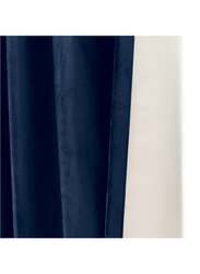 Black Kee 100% Blackout Velvet Curtains, W98 x L106-inch, 2 Pieces, Dark Blue