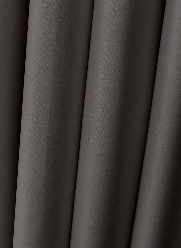 Black Kee 100% Blackout Satin Curtains with Grommets, W55 x L95-inch, 2 Pieces, Charcoal