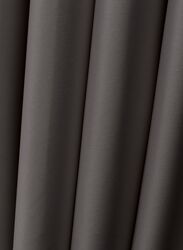 Black Kee 100% Blackout Satin Curtains with Grommets, W55 x L95-inch, 2 Pieces, Charcoal