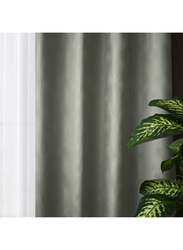 Black Kee 100% Blackout Stylish Jacquard Curtains, W52 x L108-inch, 2 Pieces, Grey