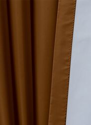 Black Kee 100% Blackout Satin Curtains with Grommets, W55 x L95-inch, 2 Pieces, Walnut Brown