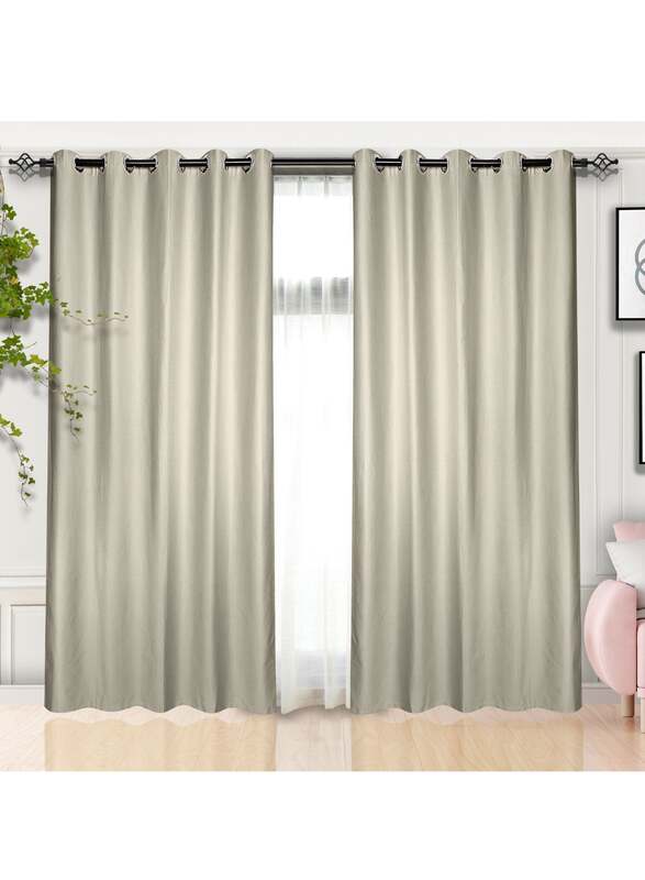 Black Kee 100% Blackout Elegant Textured Jacquard Curtains, W55 x L95-inch, 2 Pieces, Light Granite Grey